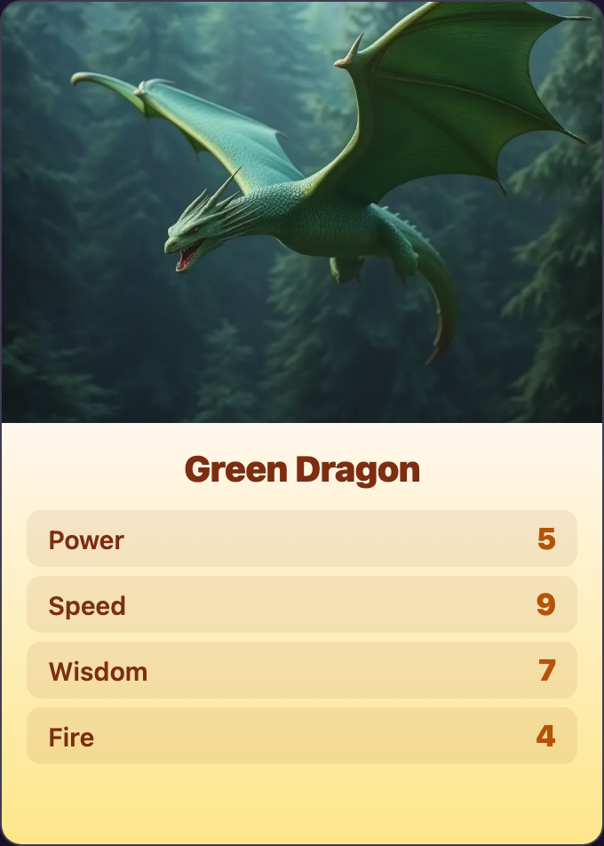 Dragons Battle — Green Dragon card